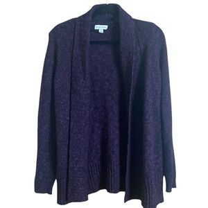 Studio Works Cardigan Marled Knit Purple Black Small